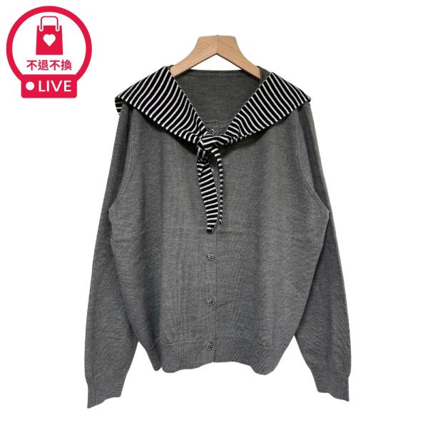 現貨9687｜披肩造型格子扣針織衫-DF93096B3-福利品不退不換 