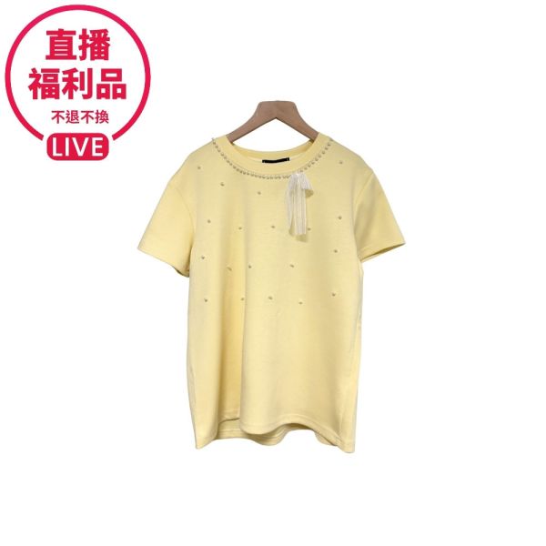 現貨7494｜珍珠織帶造型太空棉上衣-RR6651A8-福利品不退不換 