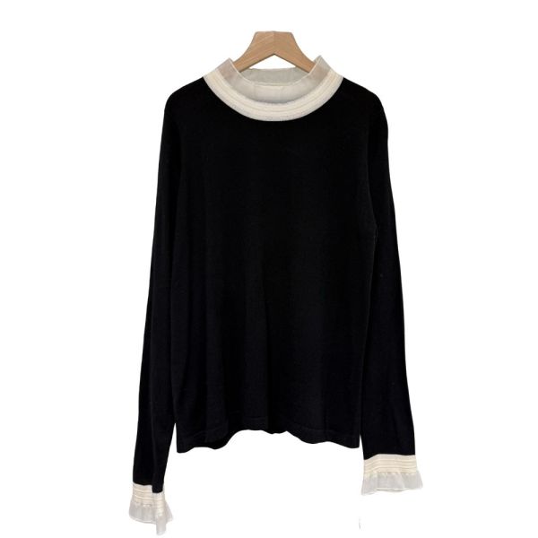 現貨9634｜網紗花邊領打底針織衫-MIA1235C4 