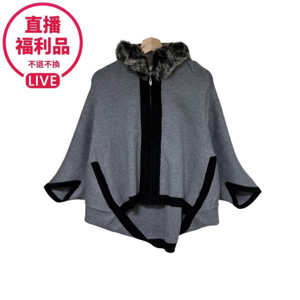 現貨 0320｜毛圈斗篷拉鍊外套 