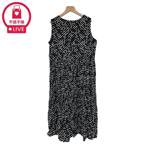 9940｜零思考穿搭・高腰修身迷宮紋洋裝-RR50172B6-福利品不退不換 