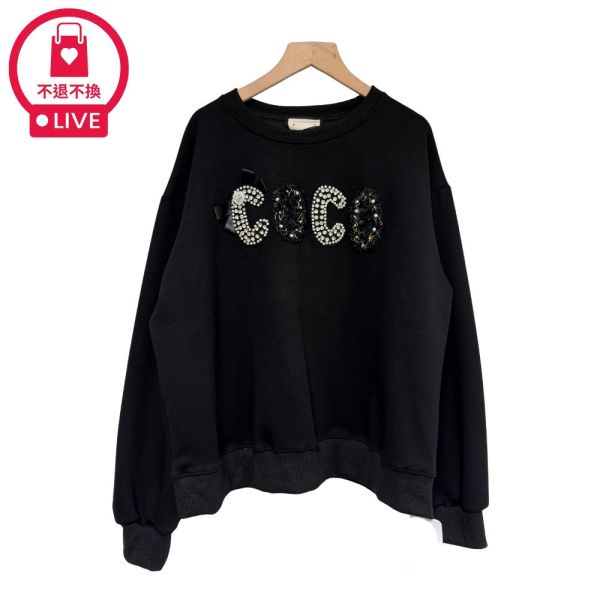 現貨7995｜COCO珠鑽造型衛衣-RR92122B6-福利品不退不換 