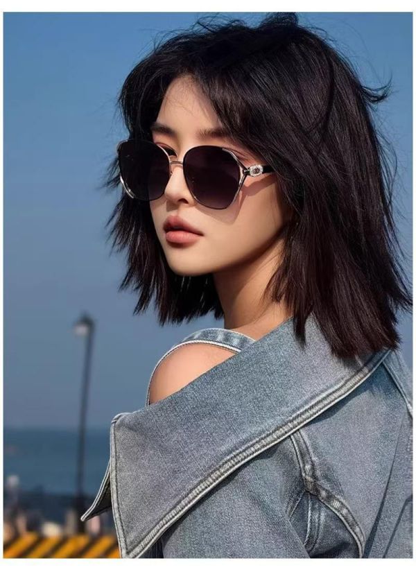 現貨9887｜高級感晶鑽大框墨鏡UV400-c0 