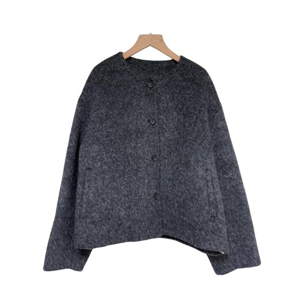 現貨8276｜圓領開扣混色羊毛短版大衣 139 