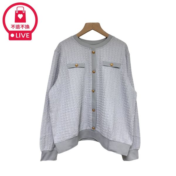 現貨9549｜小香風造型扣泡泡布上衣-RR8296B3-福利品不退不換 