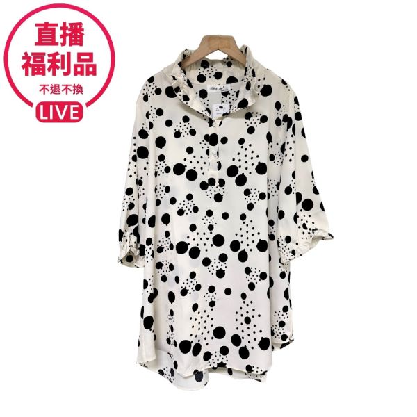 現貨7156｜鐵絲襯衫領藝術點點七分袖-福利品不退不換-CL88205A6 
