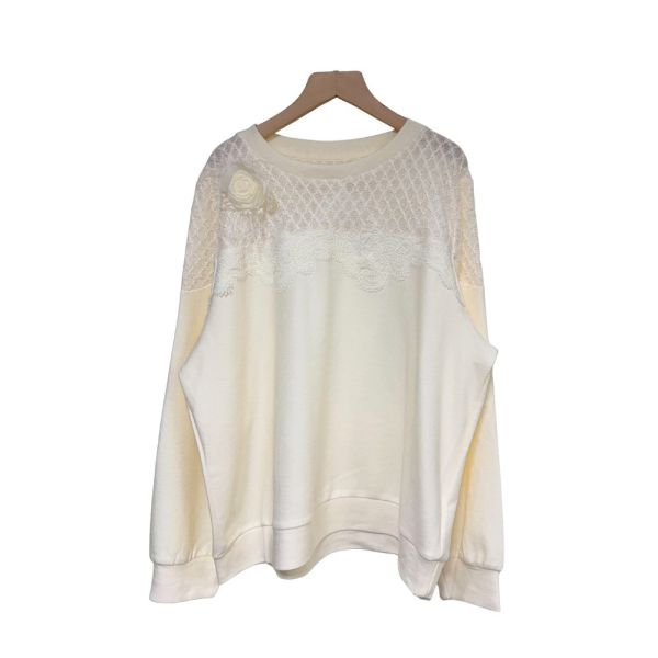 現貨9535｜重工藝立體花蕾絲拼接衛衣-LAC300106D1 