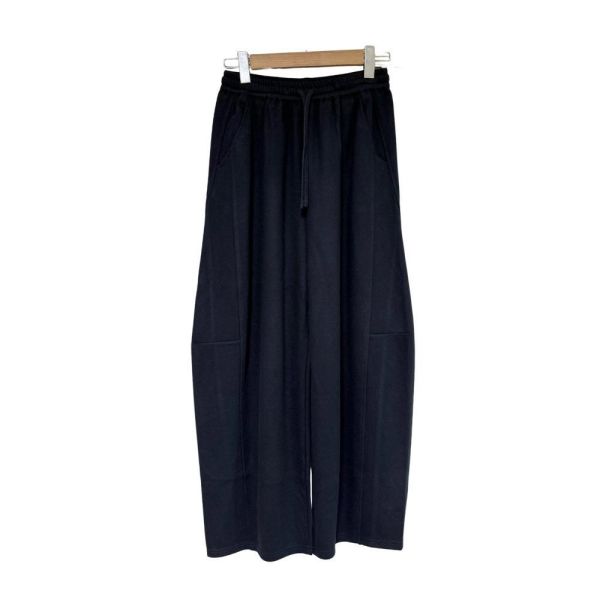 9732｜日系慵懶風空氣感抽繩寬褲 