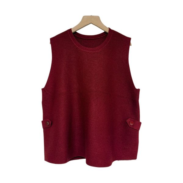 現貨9517｜復古扣帶縲縈針織馬甲-MIA6666C2 