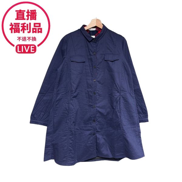現貨 1216｜翻領格紋開扣長外套 