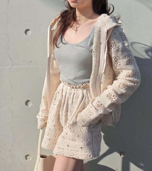 小仙女的蕾絲連帽外套&短褲(2 colors) 小仙女的蕾絲連帽外套