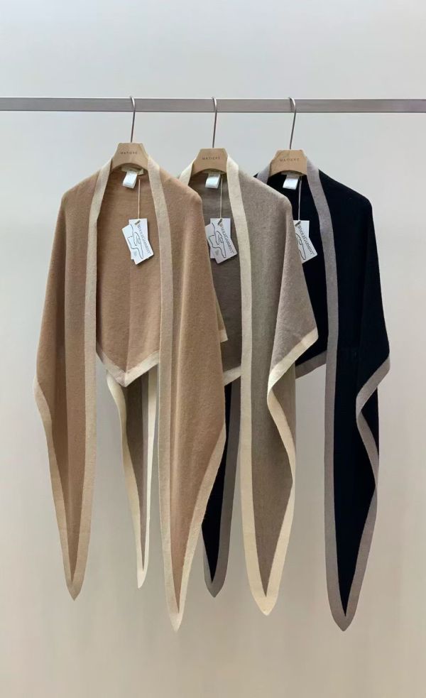 韓劇雙色羊絨針織披肩圍巾（3 colors） 韓劇雙色羊絨針織披肩圍巾