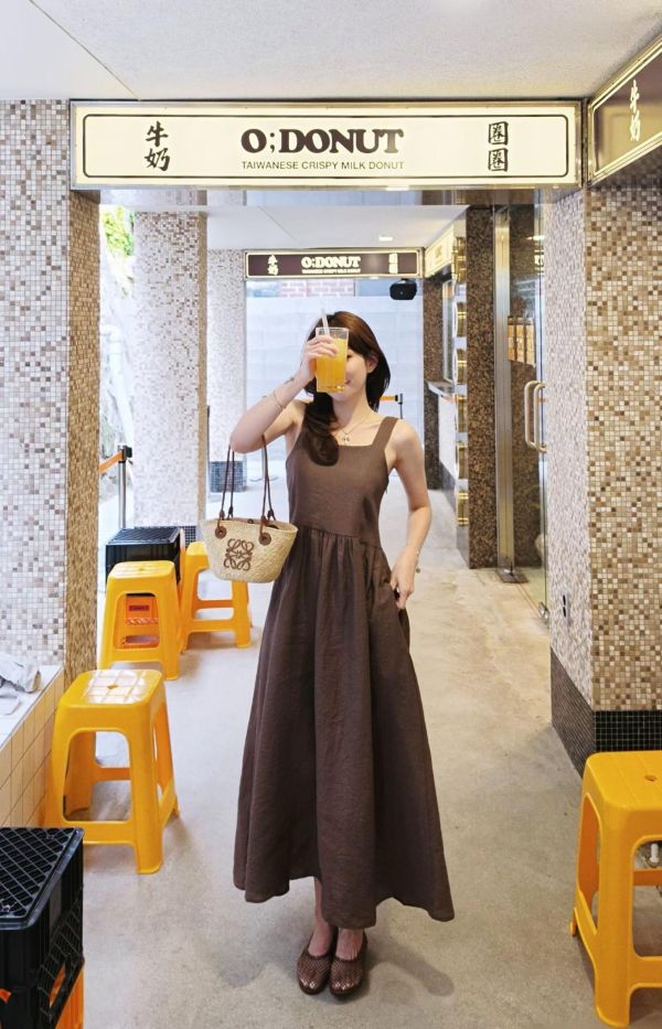 夏日渡假感方領長洋裝（3 colors） 夏日渡假感方領長洋裝