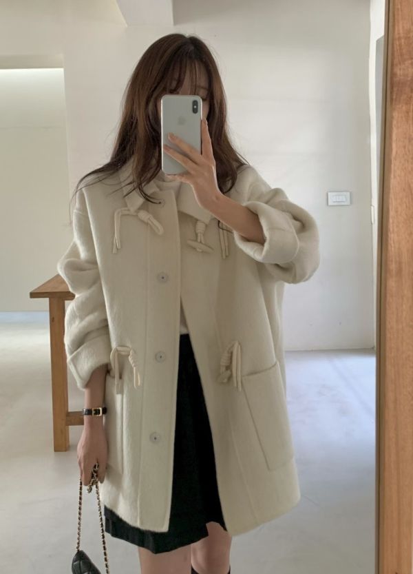 【北村恬繫結手工羊毛大衣 | 中長款 】2 colors 恬繫結手工羊毛大衣