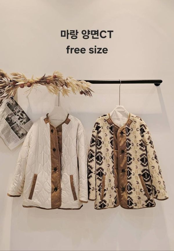 費爾島羊羔毛鋪棉雙面大衣 費爾島羊羔毛鋪棉雙面大衣