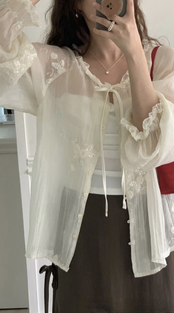 精緻手工刺繡罩衫 (2 colors) 精緻手工刺繡罩衫