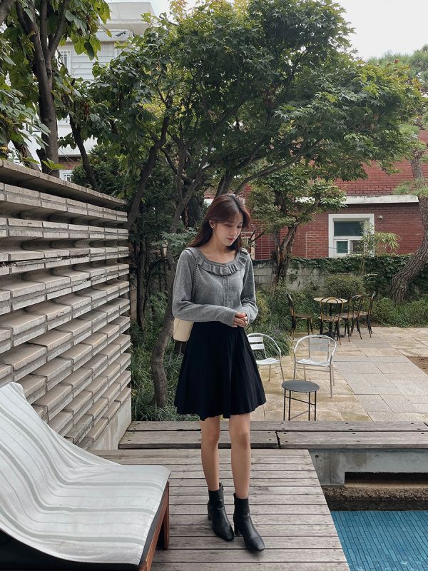 優雅針織百褶裙（3 colors） 優雅針織百褶裙