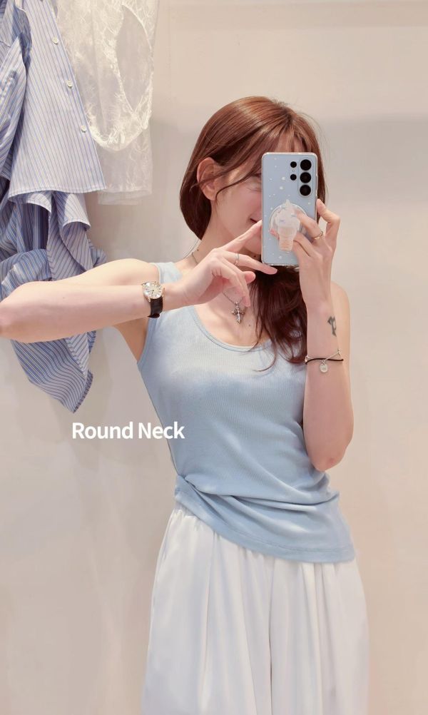 坑條基礎兩穿莫代爾背心(4 colors) 坑條基礎兩穿莫代爾背心