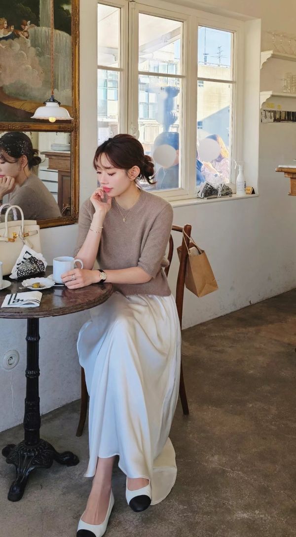 高質感浣熊毛半袖毛衣（4 colors） 高質感浣熊毛半袖毛衣