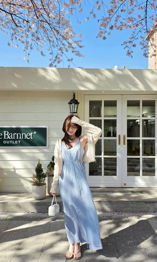 微光澤波紋氣質女神洋裝(3 colors) 微光澤波紋氣質女神洋裝