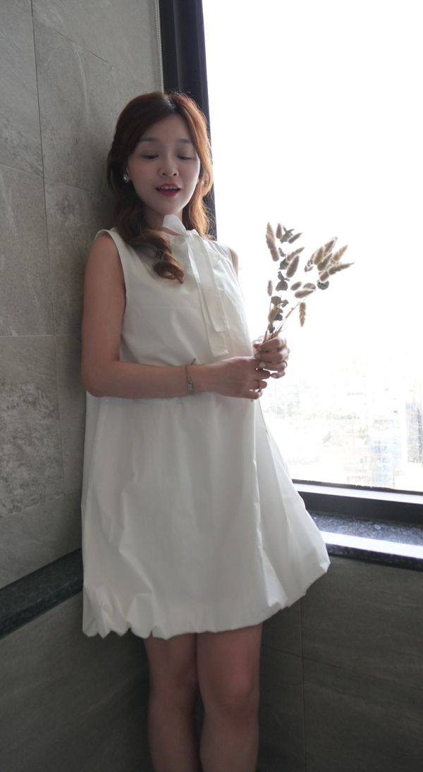 法式甜美胸前綁帶小洋裝 法式甜美胸前綁帶小洋裝  ,韓國代購,韓國服裝,韓貨,洋裝