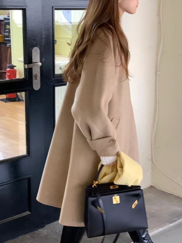 【漢南洞高雅羊駝長版手工大衣｜長款】2 colors 漢南高雅羊駝長版手工大衣