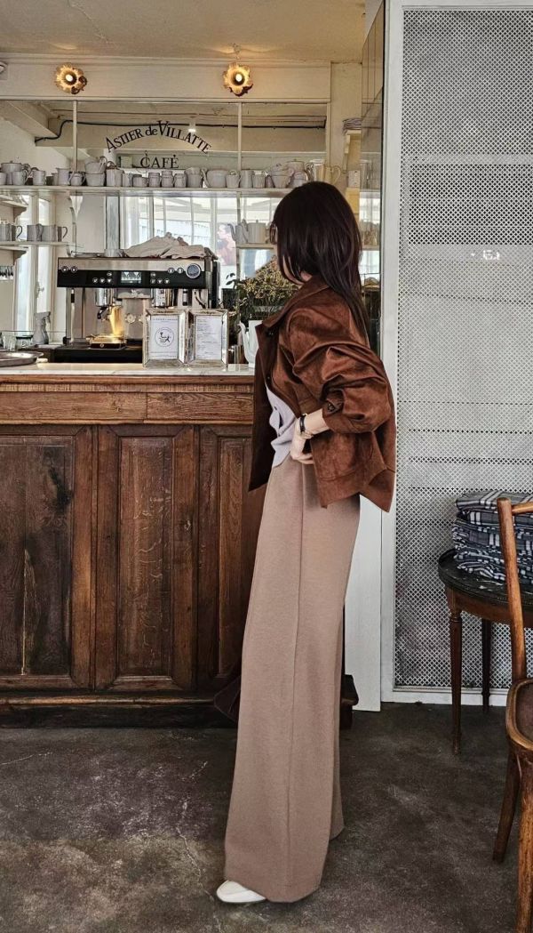 漫畫腿混羊毛長腿褲(2 colors) 漫畫腿混羊毛長腿褲