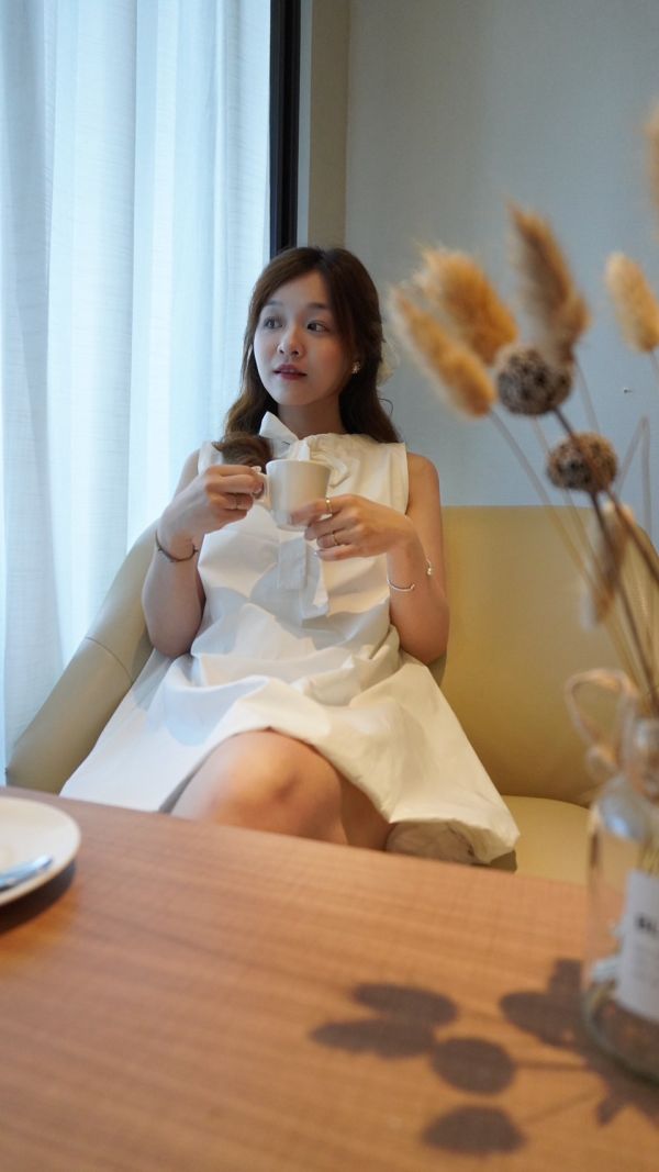 法式甜美胸前綁帶小洋裝 法式甜美胸前綁帶小洋裝  ,韓國代購,韓國服裝,韓貨,洋裝