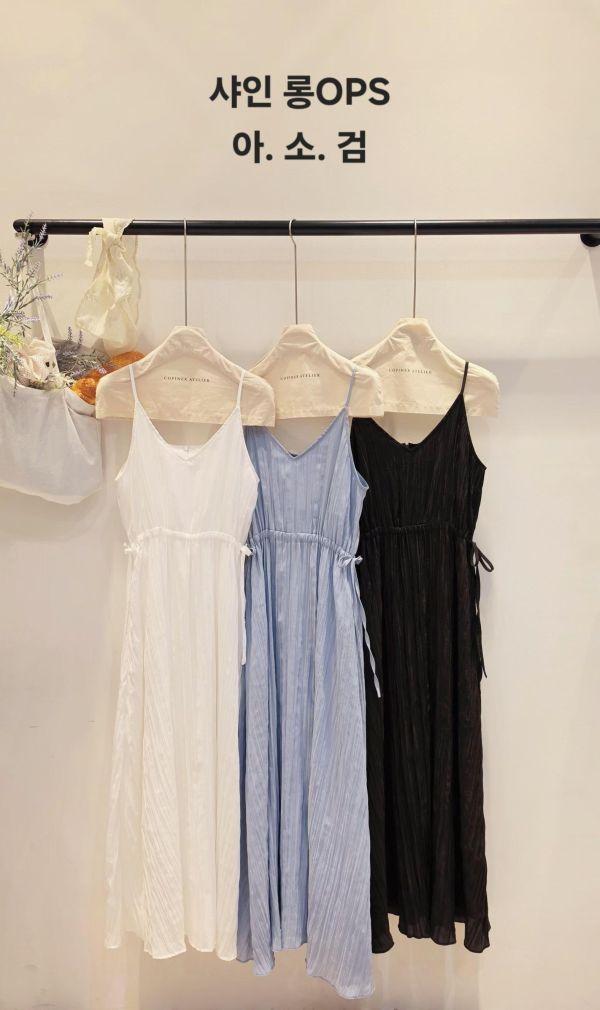 微光澤波紋氣質女神洋裝(3 colors) 微光澤波紋氣質女神洋裝