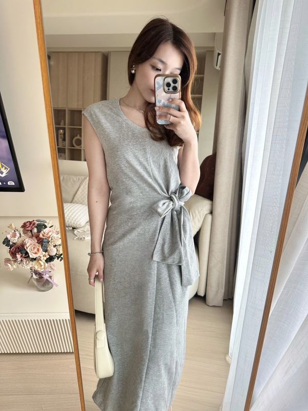 側綁帶收腰連身洋 側綁帶收腰連身洋,洋裝,正韓服飾