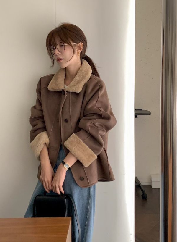 雙面穿 | 暖絨麂皮外套 (2 colors) 雙面穿暖絨麂皮木釦外套