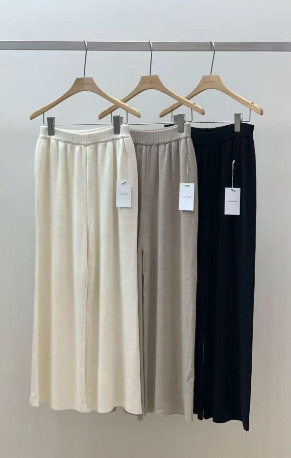 羊絨高腰顯瘦針織寬褲(3 colors) 羊絨高腰顯瘦針織寬褲
