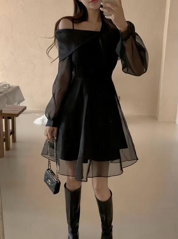 預購價2天<輕婚紗洋裝> 霧光交疊·歐根紗仙女洋裝 輕婚紗洋裝霧光交疊·歐根紗仙女洋裝