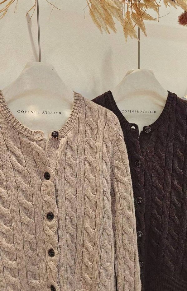 經典羊毛麻花針織外套(4 colors) 經典羊毛麻花針織外套