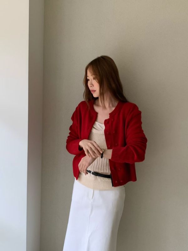 設計感雙排扣美麗諾羊毛開衫 (6 colors) 設計感雙排扣美麗諾羊毛開衫