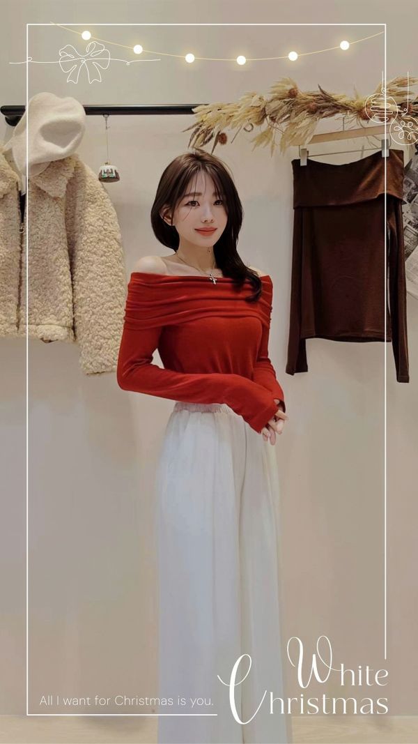 多穿法露肩天絲羊毛超彈力T (5 colors) 多穿法露肩天絲羊毛超彈力T