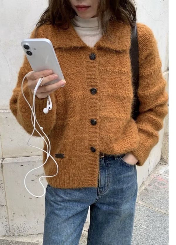 小山羊毛排扣襯領外套(3 colors) 小山羊毛排扣襯領外套