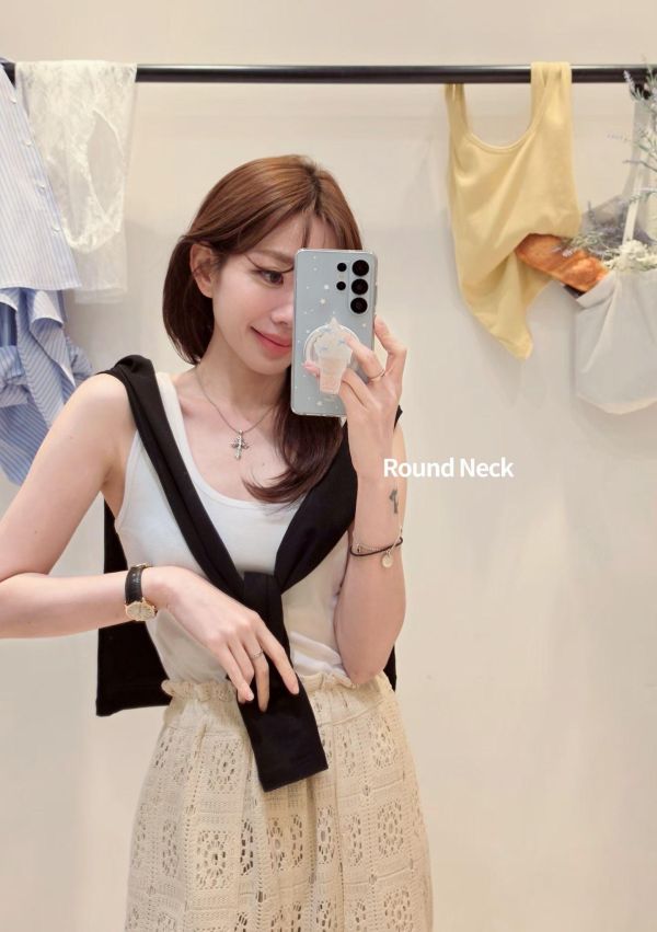 坑條基礎兩穿莫代爾背心(4 colors) 坑條基礎兩穿莫代爾背心