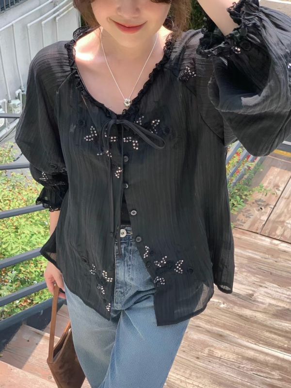 精緻手工刺繡罩衫 (2 colors) 精緻手工刺繡罩衫