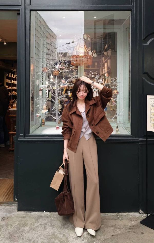 漫畫腿混羊毛長腿褲(2 colors) 漫畫腿混羊毛長腿褲