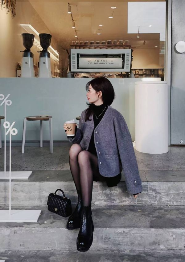 經典混羊毛精緻短外套(4 colors) 經典混羊毛精緻短外套