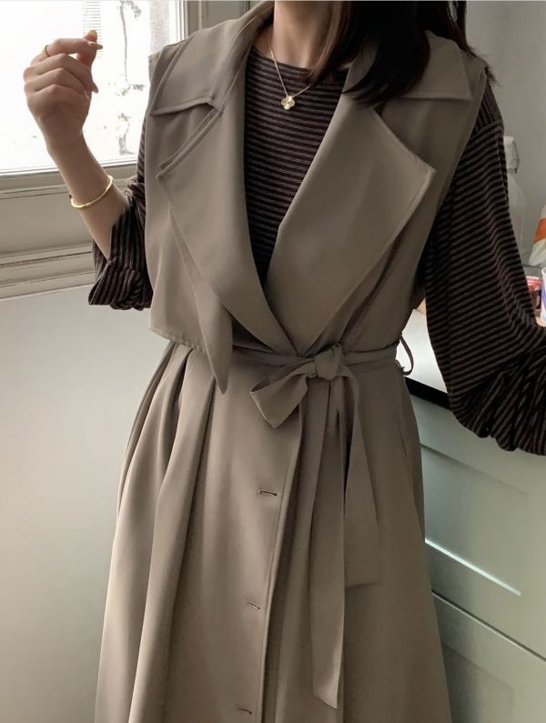 高質感四季風衣背心外套(2 colors) 高質感四季風衣背心外套