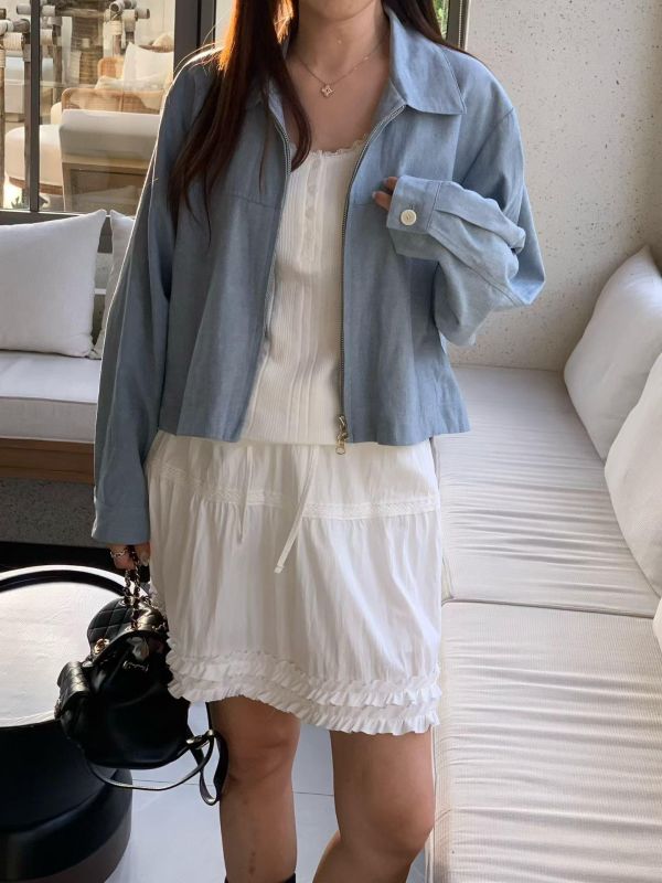 霧感亞麻雙開氣質外套 (2 colors) 霧感亞麻雙開氣質外套