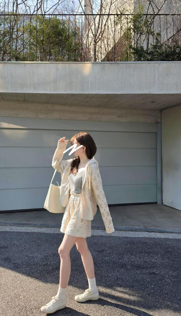 小仙女的蕾絲連帽外套&短褲(2 colors) 小仙女的蕾絲連帽外套