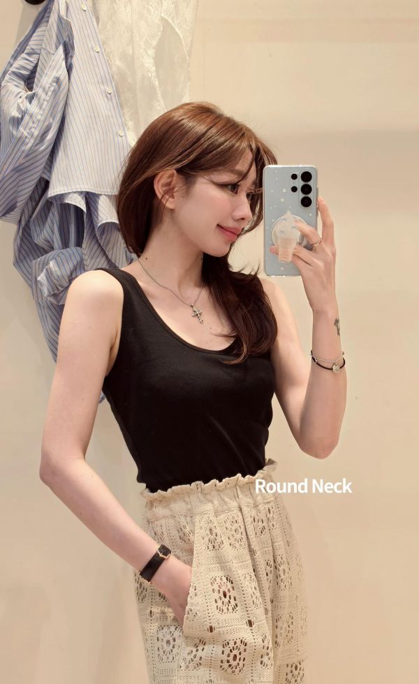 坑條基礎兩穿莫代爾背心(4 colors) 坑條基礎兩穿莫代爾背心