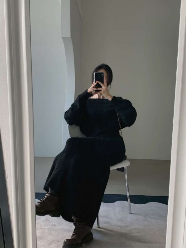 慵懶肩線羊毛針織套裝(3 colors) 