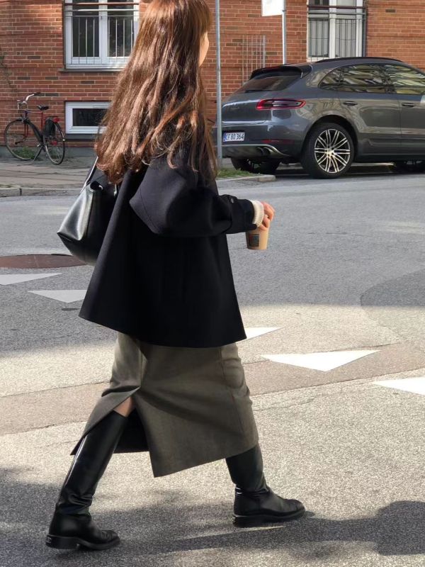 【狎鷗亭高級慵懶手工大衣｜中長款】2 colors 狎鷗亭高級慵懶手工大衣