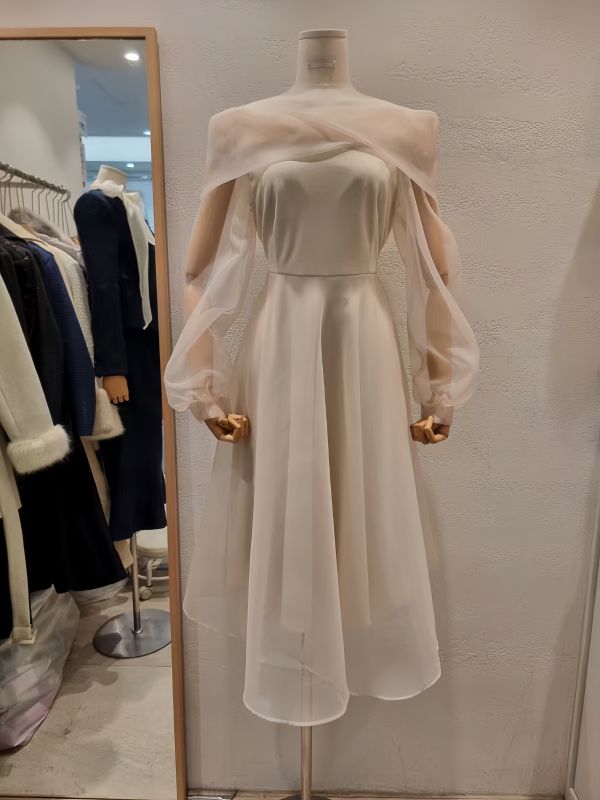 預購價2天<輕婚紗洋裝> 霧光交疊·歐根紗仙女洋裝 輕婚紗洋裝霧光交疊·歐根紗仙女洋裝