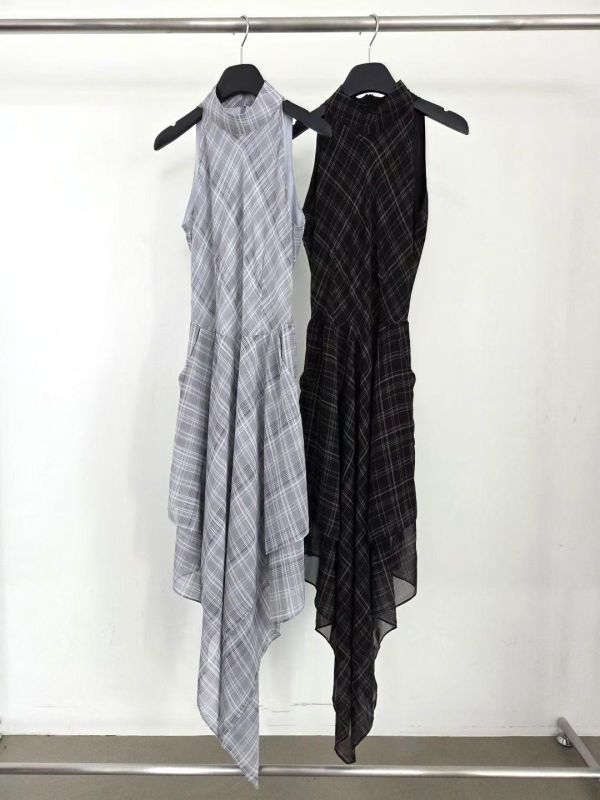 赫本格紋削肩洋裝(2 colors) 赫本格紋削肩洋裝