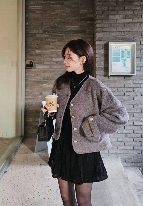 經典混羊毛精緻短外套(4 colors) 經典混羊毛精緻短外套